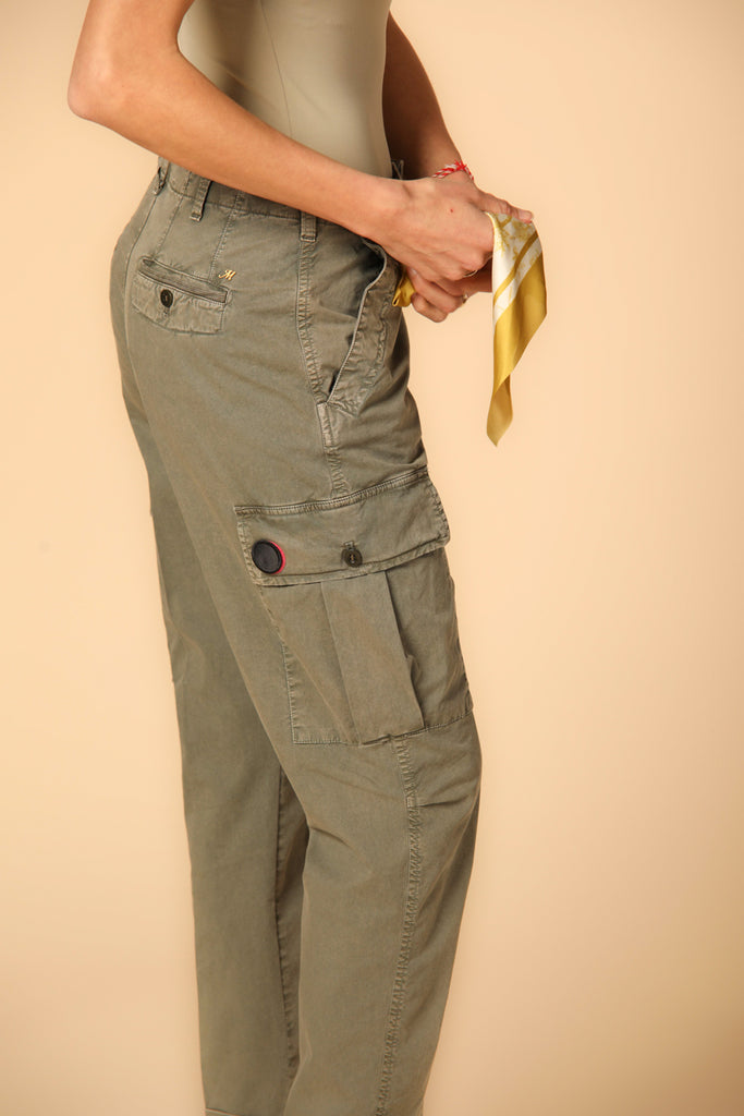 Image 3 of Women's Mason's Judy Archivio W Model Cargo Pants in Military Green, Relaxed Fit