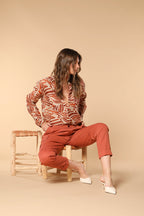 Judy Archivio Pantalon Cargo femme en Twill de Coton Stretch relaxed fit