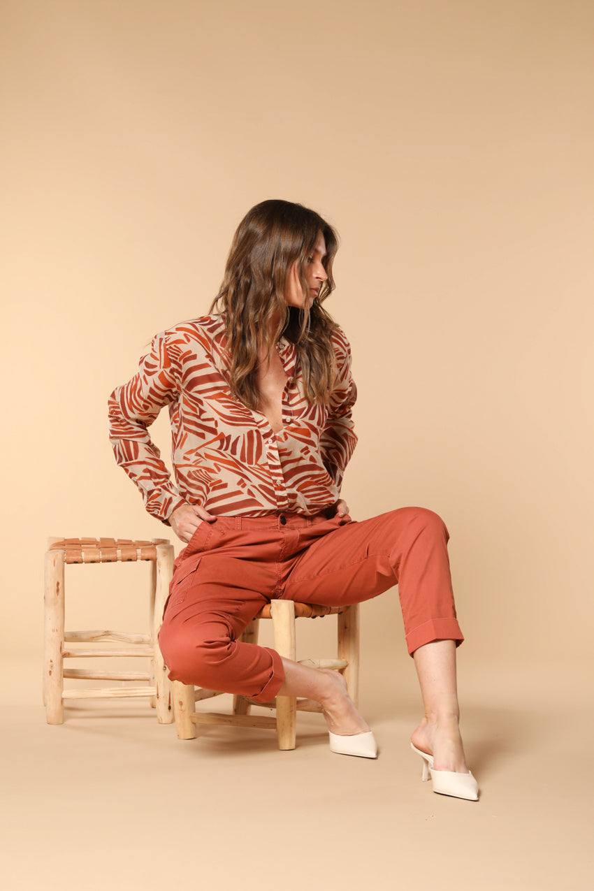 Judy Archivio Pantalon Cargo femme en Twill de Coton Stretch relaxed fit