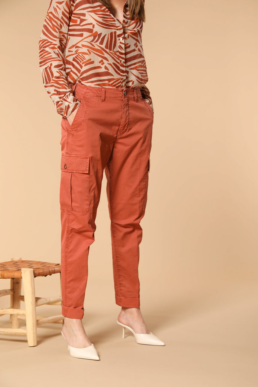 Judy Archivio Pantalon Cargo femme en Twill de Coton Stretch relaxed fit