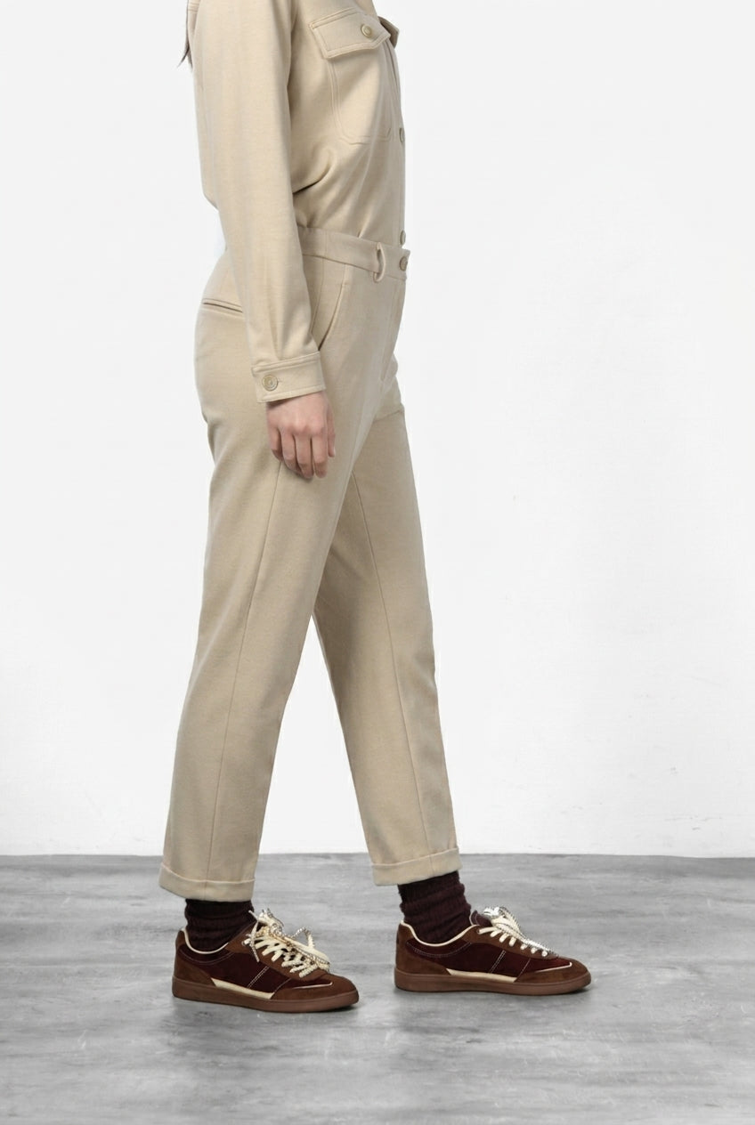 New York Cozy Damen-Chinohose aus Jersey, Relaxed Fit