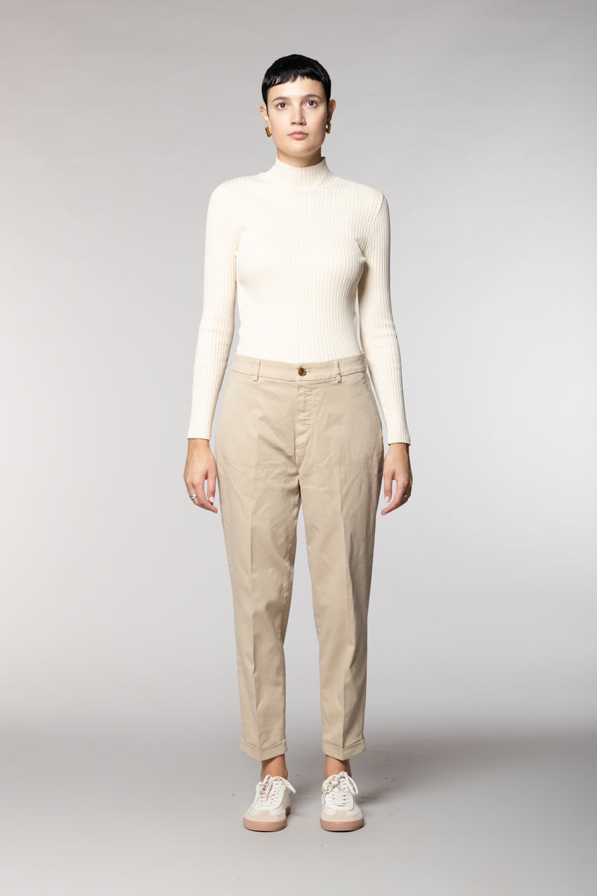 New York Cozy pantalone chino donna in gabardina carrot fit