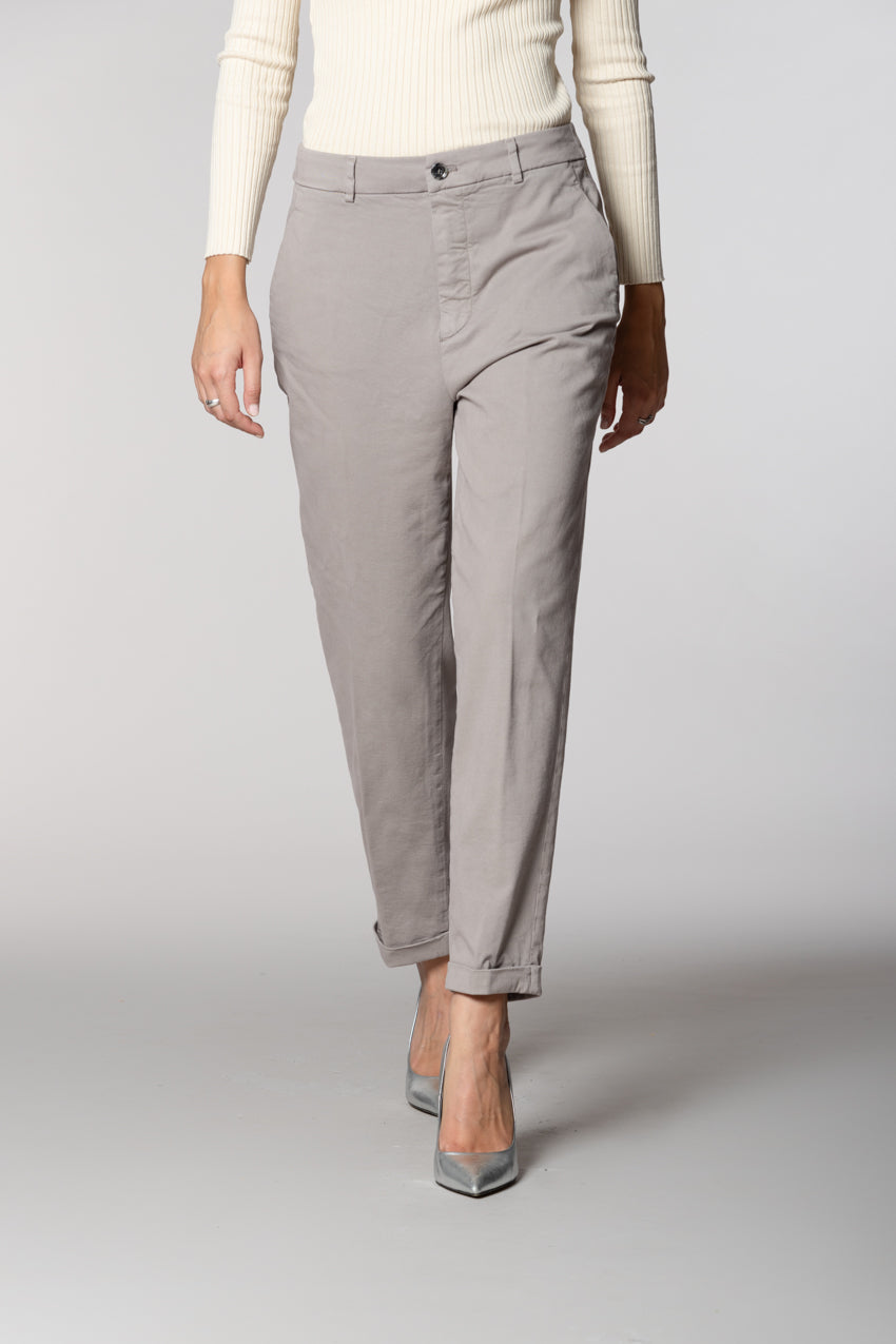 New York Cozy pantalone chino donna in gabardina carrot  fit