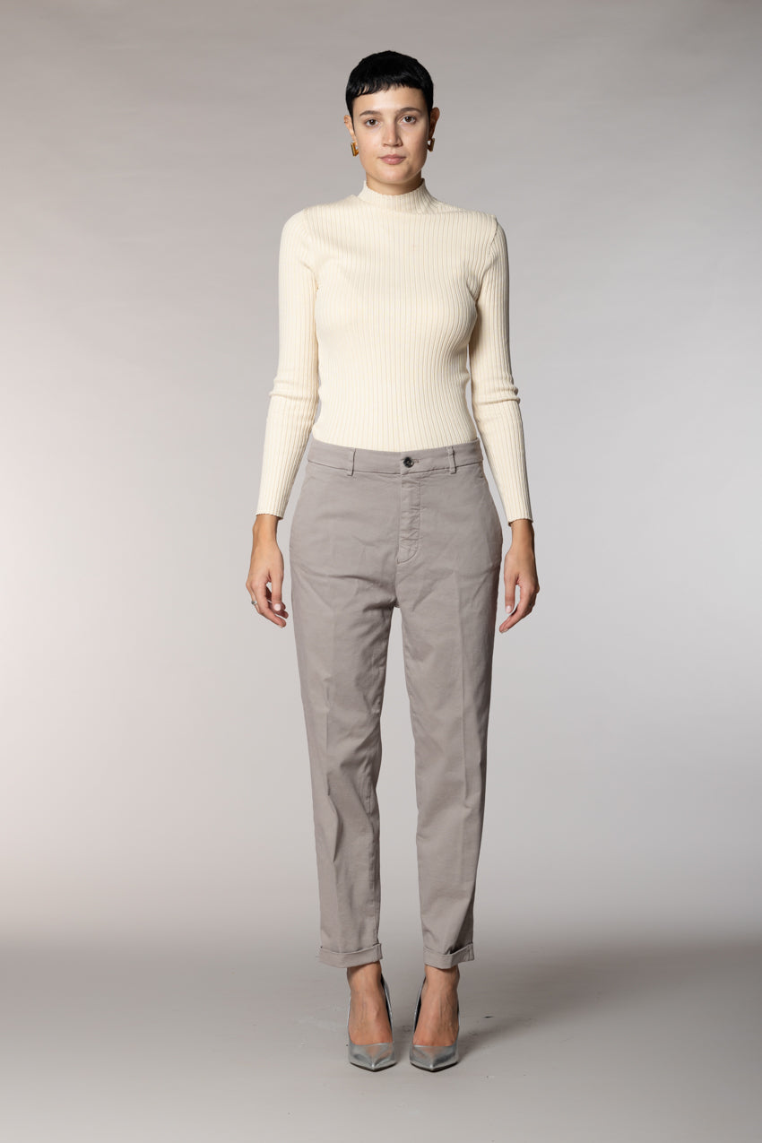 New York Cozy pantalone chino donna in gabardina carrot  fit