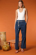 New York Cozy Straight women's chino pants in linen and cotton twill straight fit