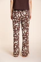 New York Cozy Straight pantalon chino jogger femme en mousseline imprimé ramage relaxed fit