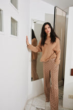 Easy Straight Damen-Chinohose aus Jersey mit Wellenprint straight fit