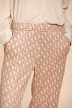 Foto 2 Easy Straight pantalone chino donna in jersey stampa onda straight fit