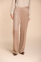 Foto 1 Easy Straight pantalone chino donna in jersey stampa onda straight fit