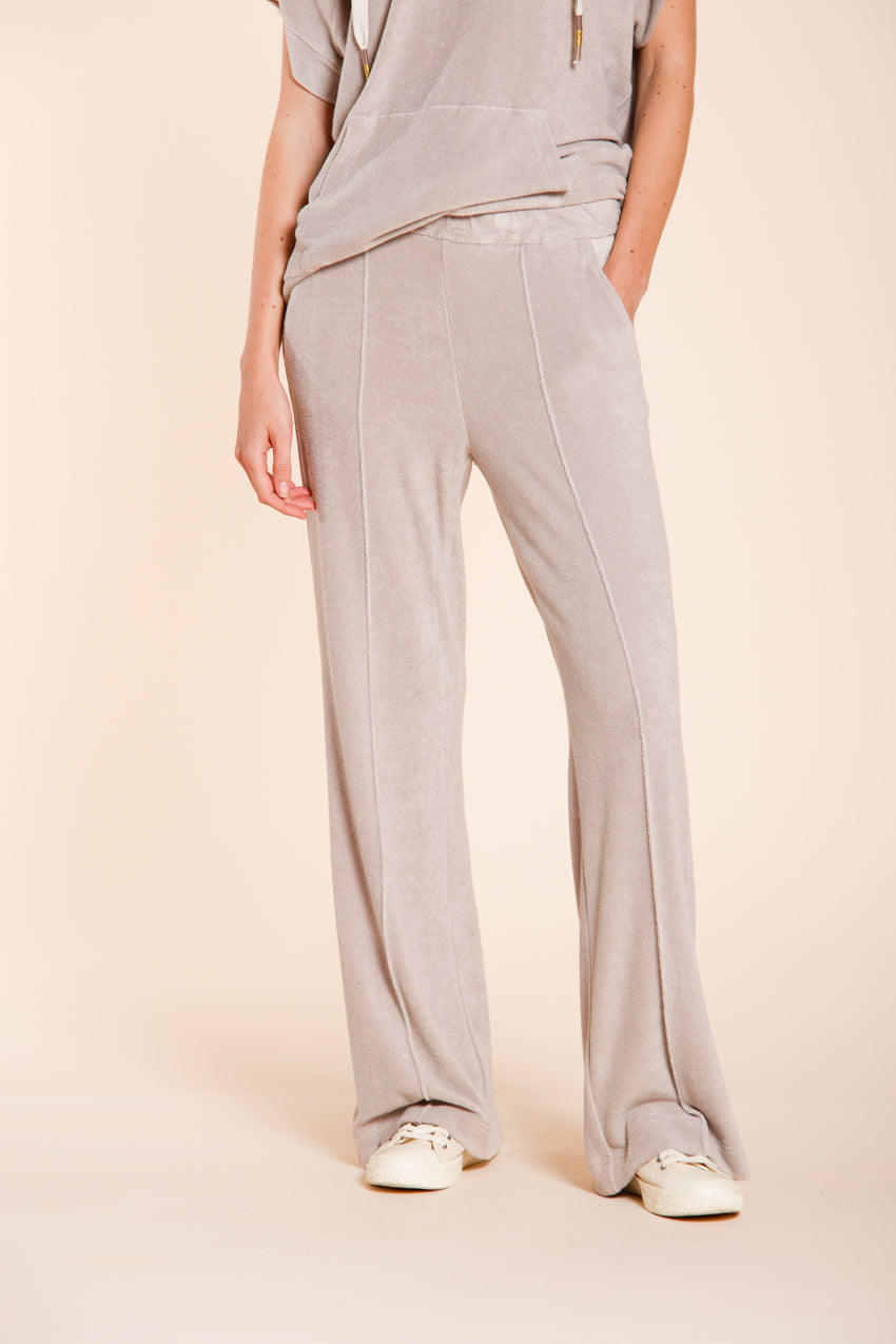 Easy Straight pantalon chino jogger femme en jersey éponge straight fit