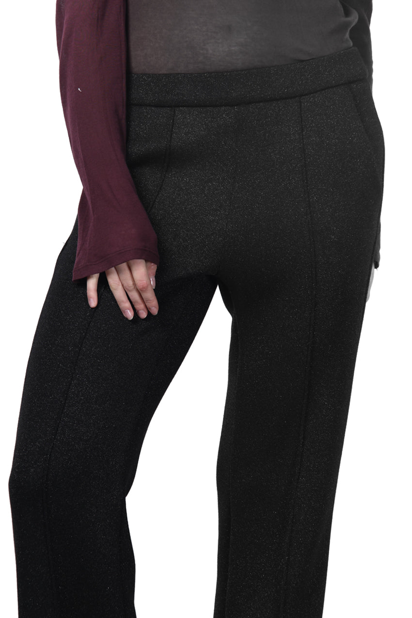 Easy Straight pantalon chino femme en jersey lurex effet maille straight fit