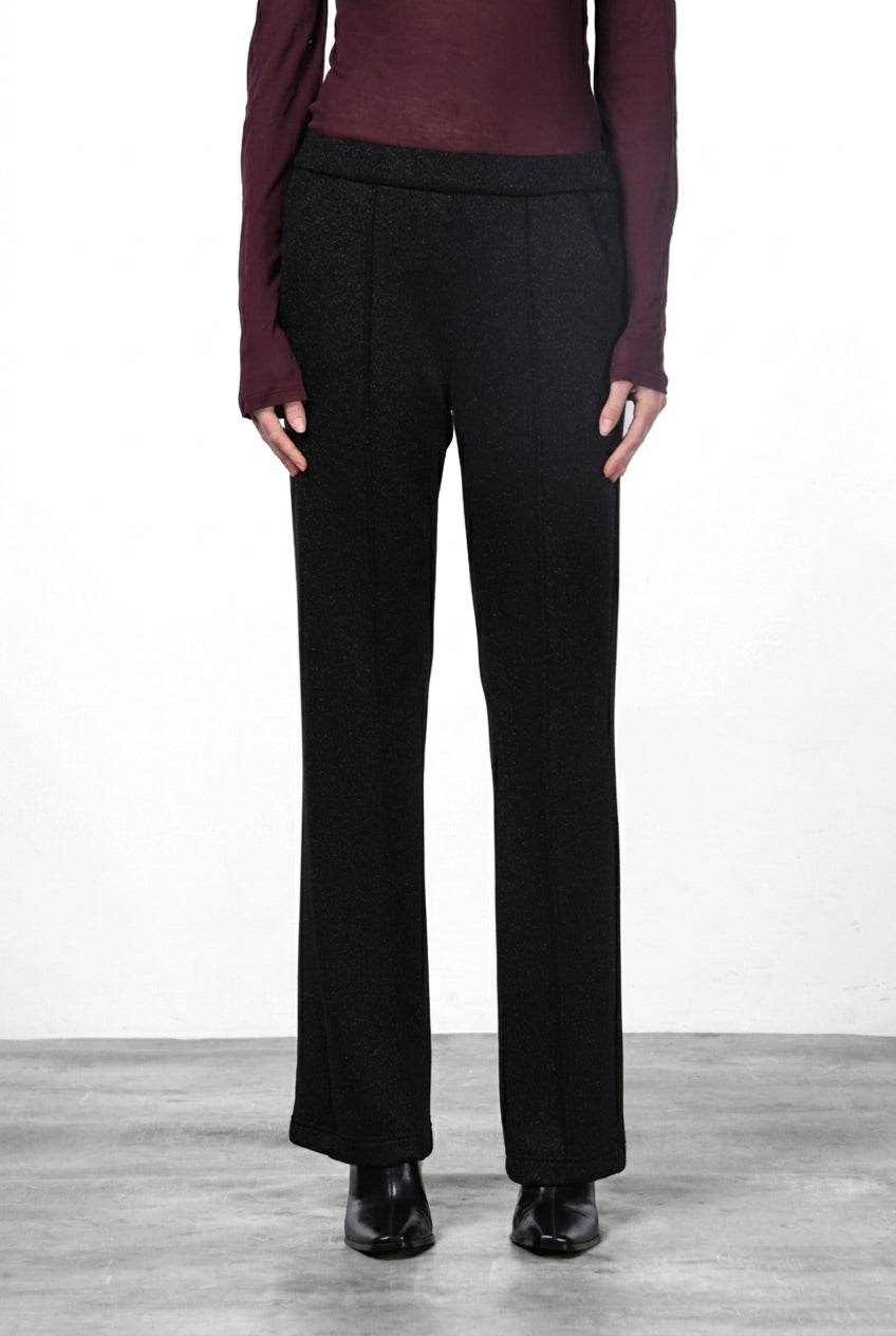 Easy Straight pantalon chino femme en jersey lurex effet maille straight fit