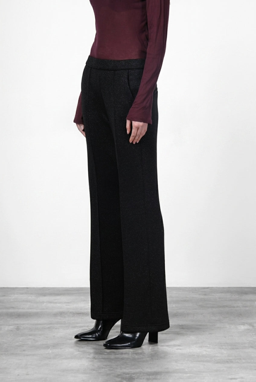 Easy Straight pantalon chino femme en jersey lurex effet maille straight fit