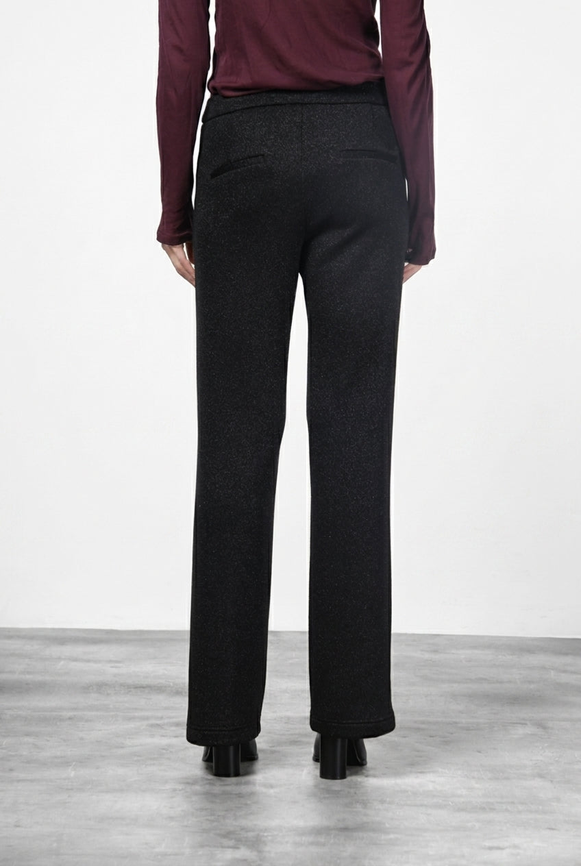 Easy Straight pantalone chino donna in jersey lurex effetto maglia straight fit