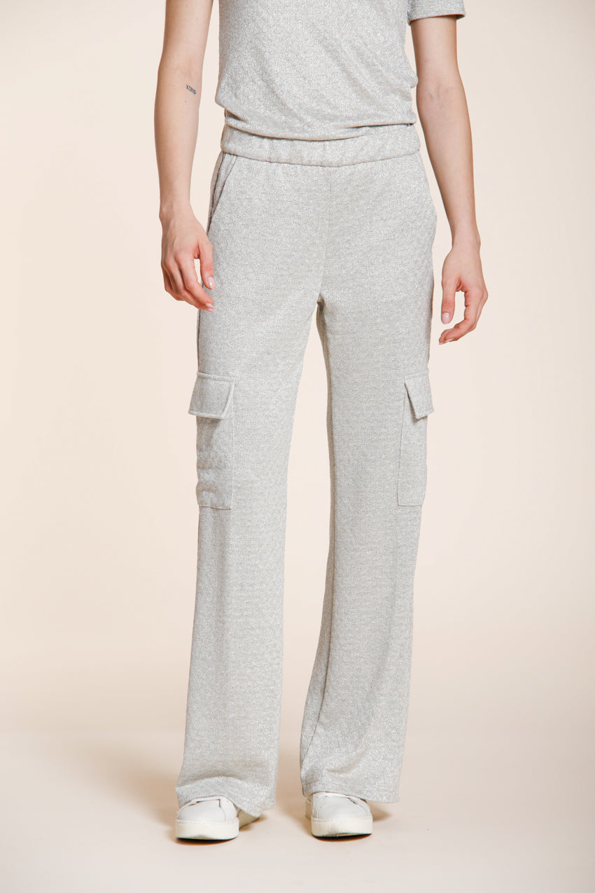Easy Straight women's cargo jogger pants in lurex tricot straight fit