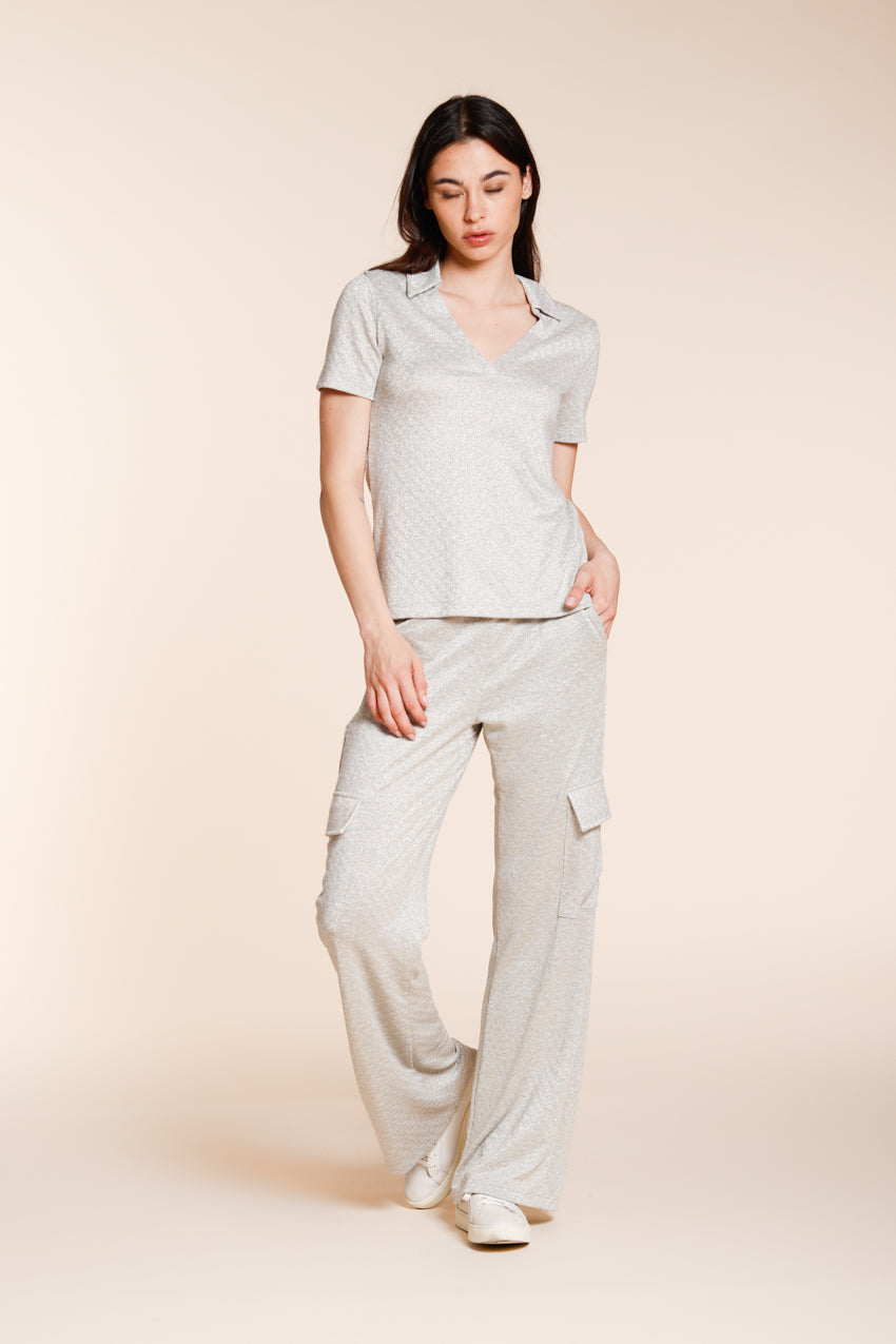 Easy Straight pantalon cargo jogger femme en tricot lurex straight fit