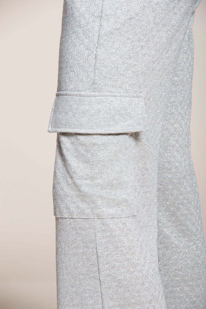 Easy Straight pantalon cargo jogger femme en tricot lurex straight fit