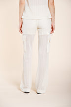 Easy Straight pantalon cargo jogger femme en maille crochet straight fit