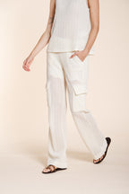 Easy Straight Hose Cargo Jogger Damen aus Häkelstrick straight fit