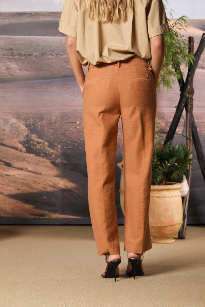 New York Cropped pantalone chino donna in saten straight fit