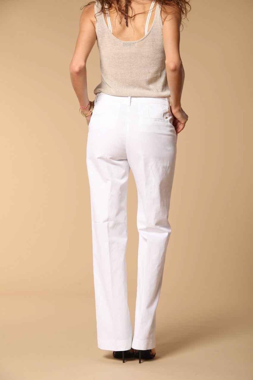 New York Straight pantalon chino femme en Twill de Cotone et Lin straight fit