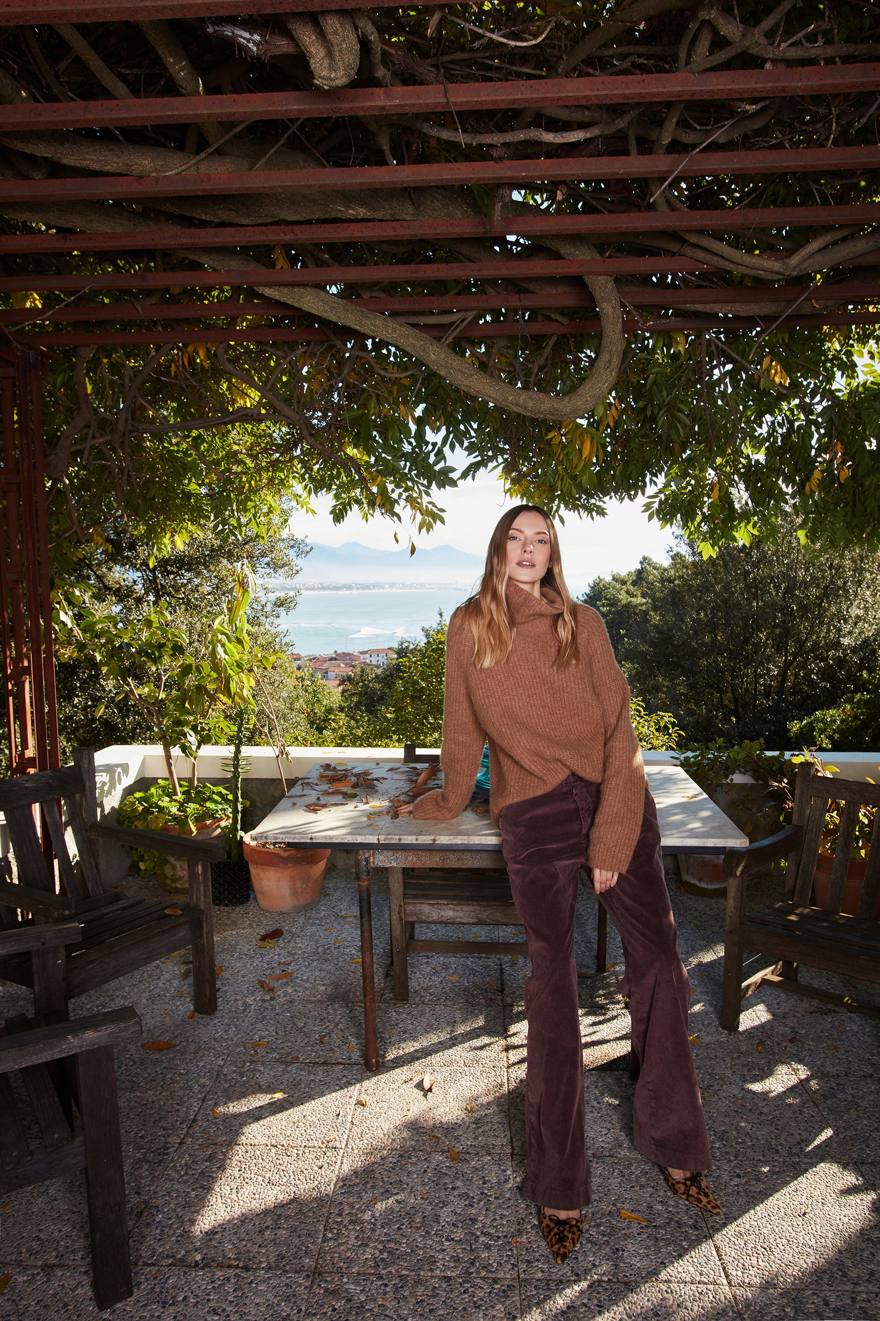 New York Straight pantalone chino donna in velluto a coste straight fit