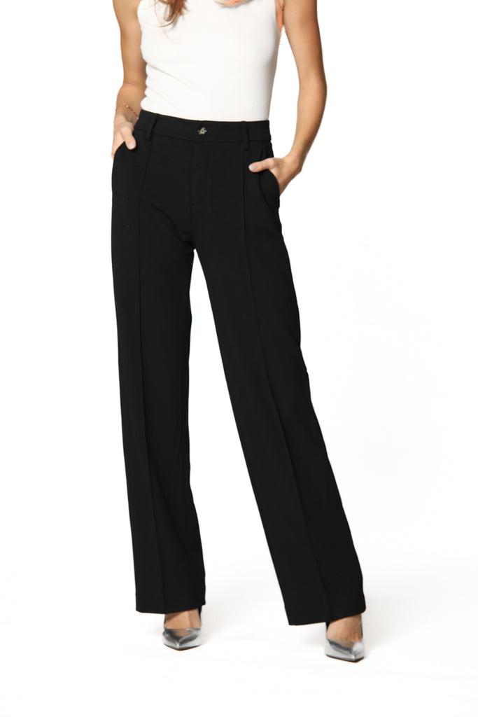 picture 1 of women's New York Straight chino pants in black jersey by Mason's