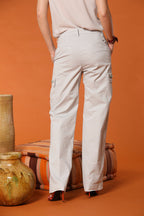 Victoria Pantalon Cargo femme en Gabardine straight fit