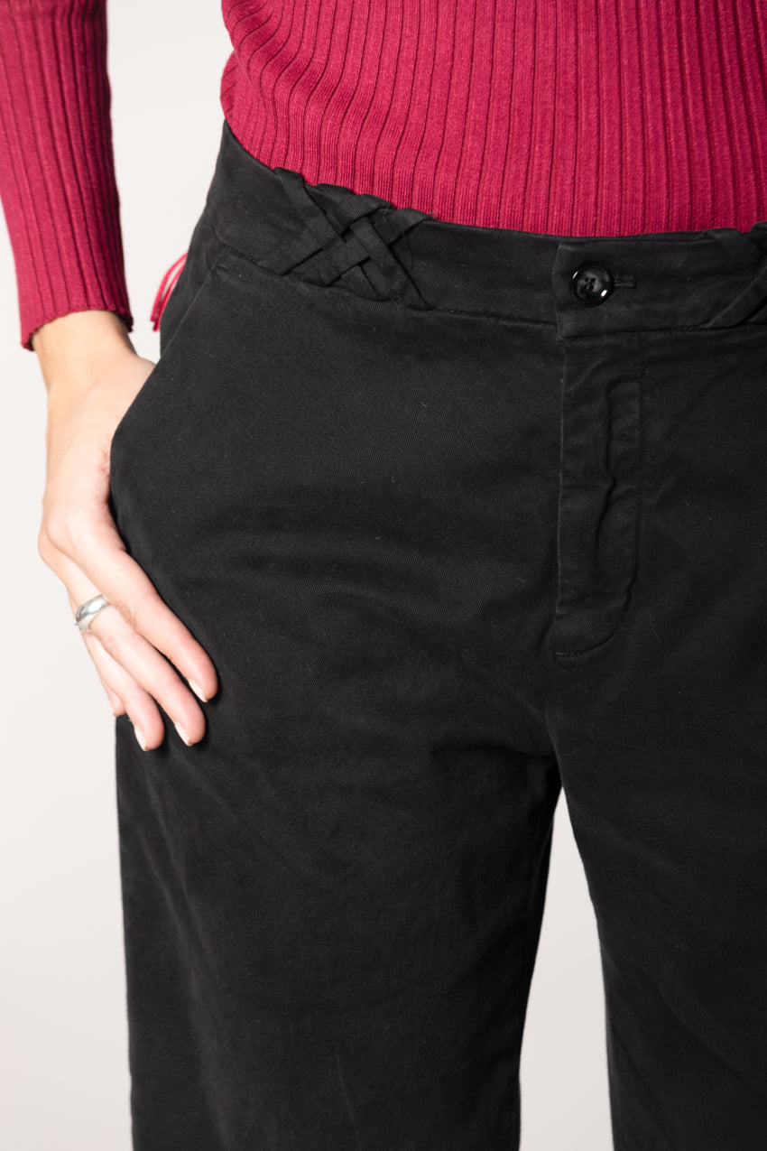 New York Straight pantalone chino donna in gabardina straight fit