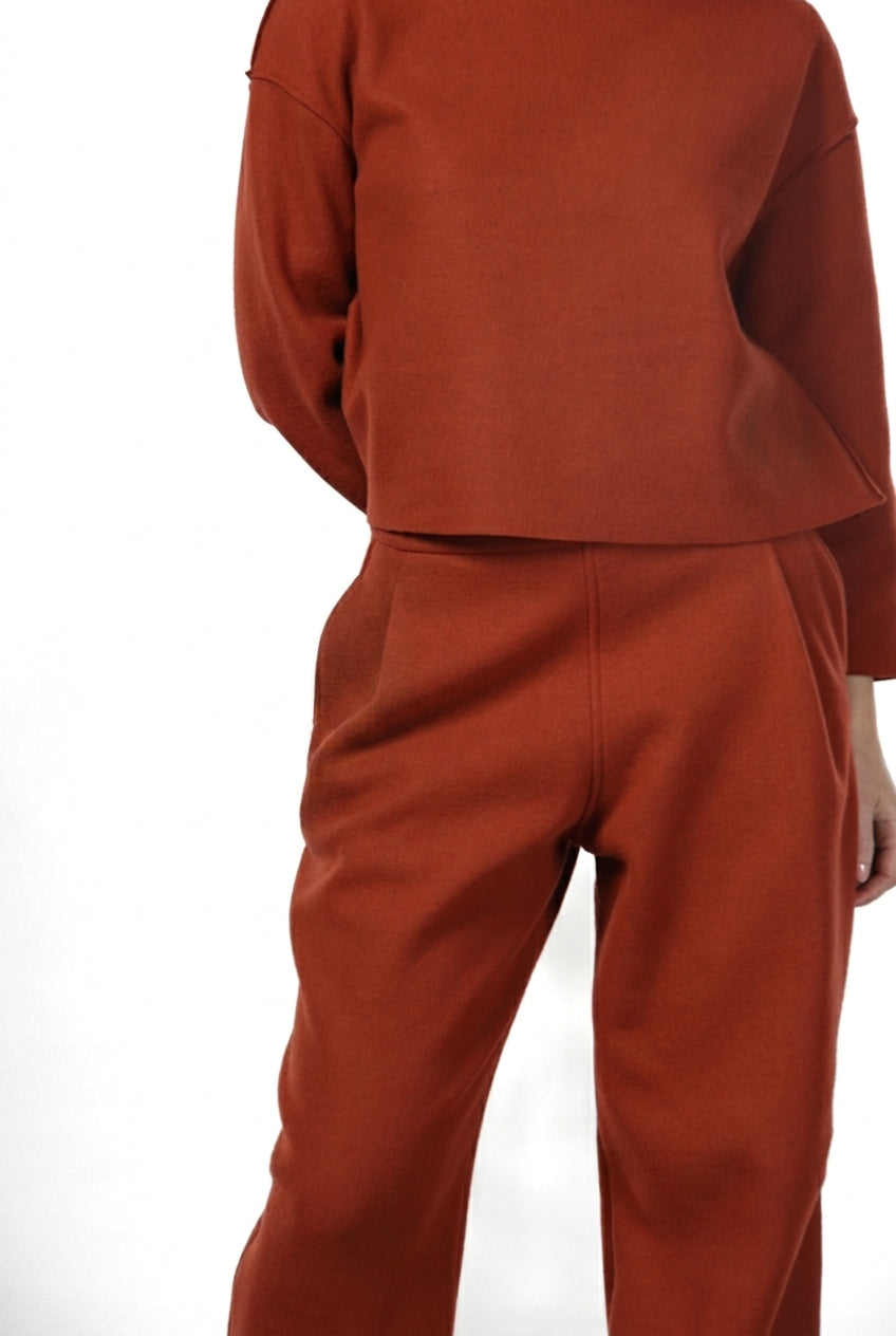 Women's Balloon-Fit Chino Trousers in Wool Cloth