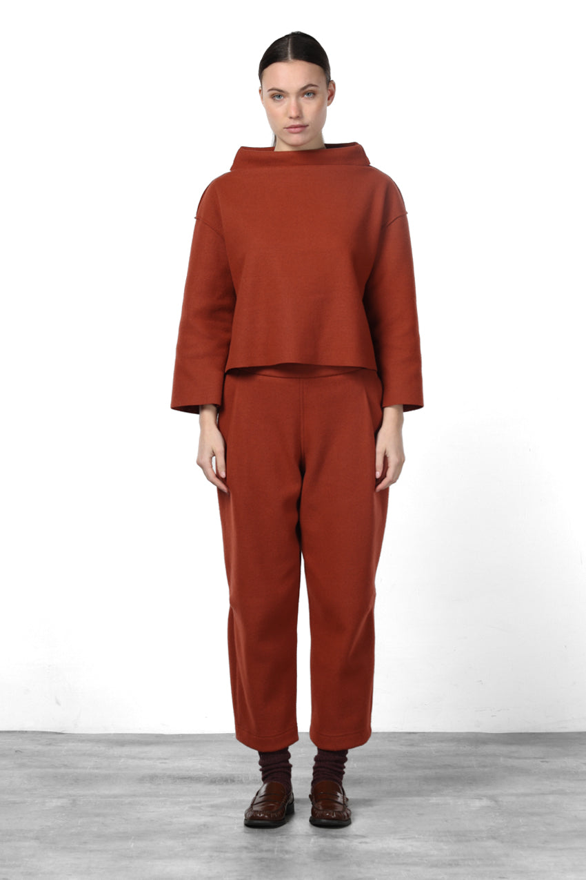 Women's Balloon-Fit Chino Trousers in Wool Cloth