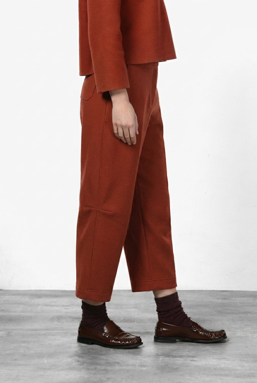 Women's Balloon-Fit Chino Trousers in Wool Cloth