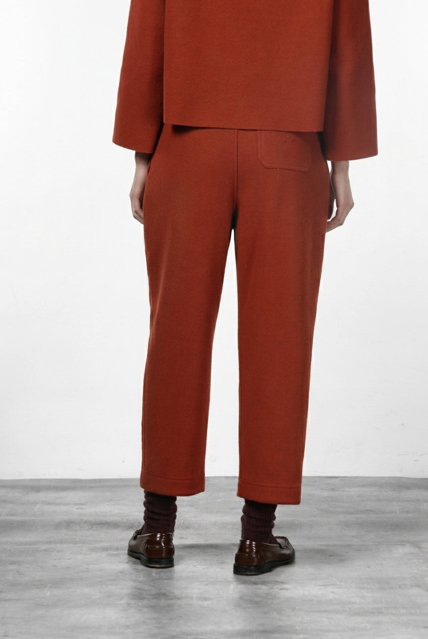 Women's Balloon-Fit Chino Trousers in Wool Cloth