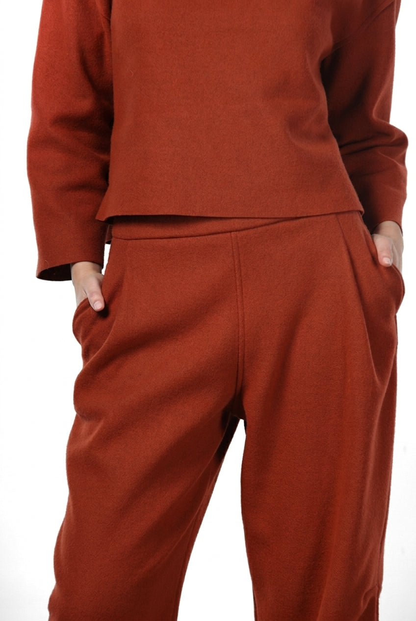 Women's Balloon-Fit Chino Trousers in Wool Cloth