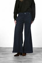 New York Palazzo pantalone chino donna in gabardina wide leg