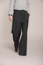 Foto 1 Ny Wide Pinces pantalone chino donna in lana unita wide leg fit
