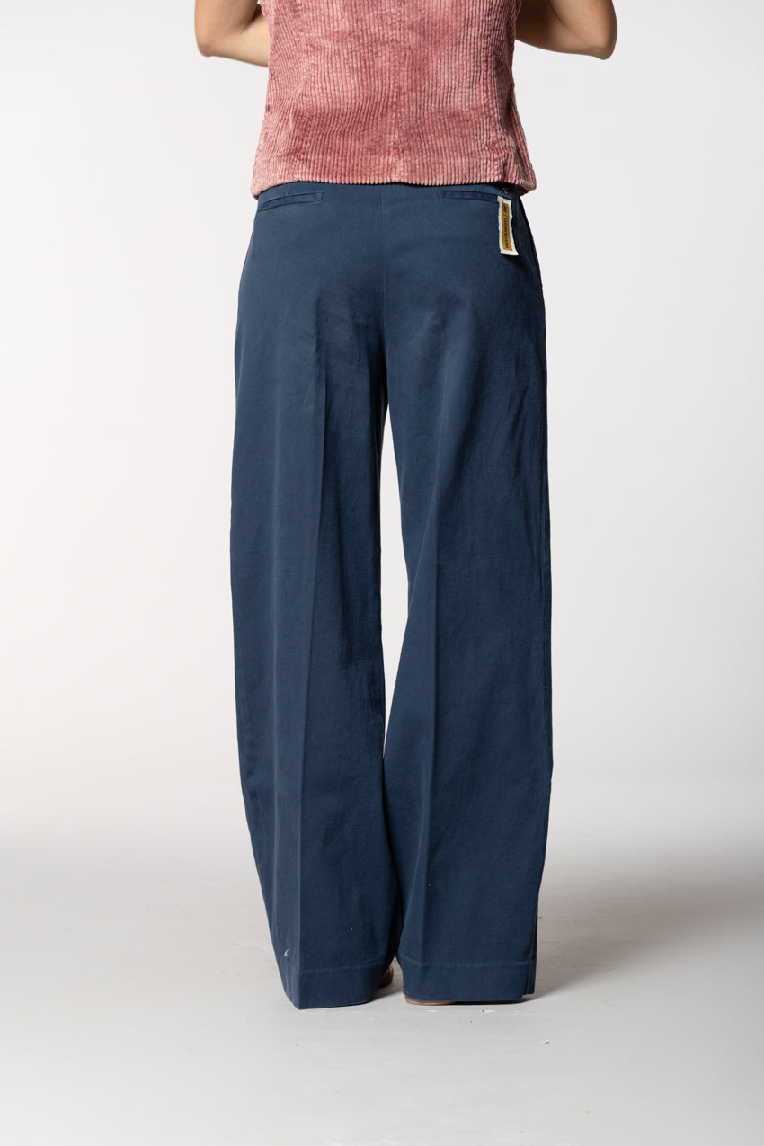 Ny Wide Pinces Damen-Chinohose aus Baumwolle-Kaschmir wide leg