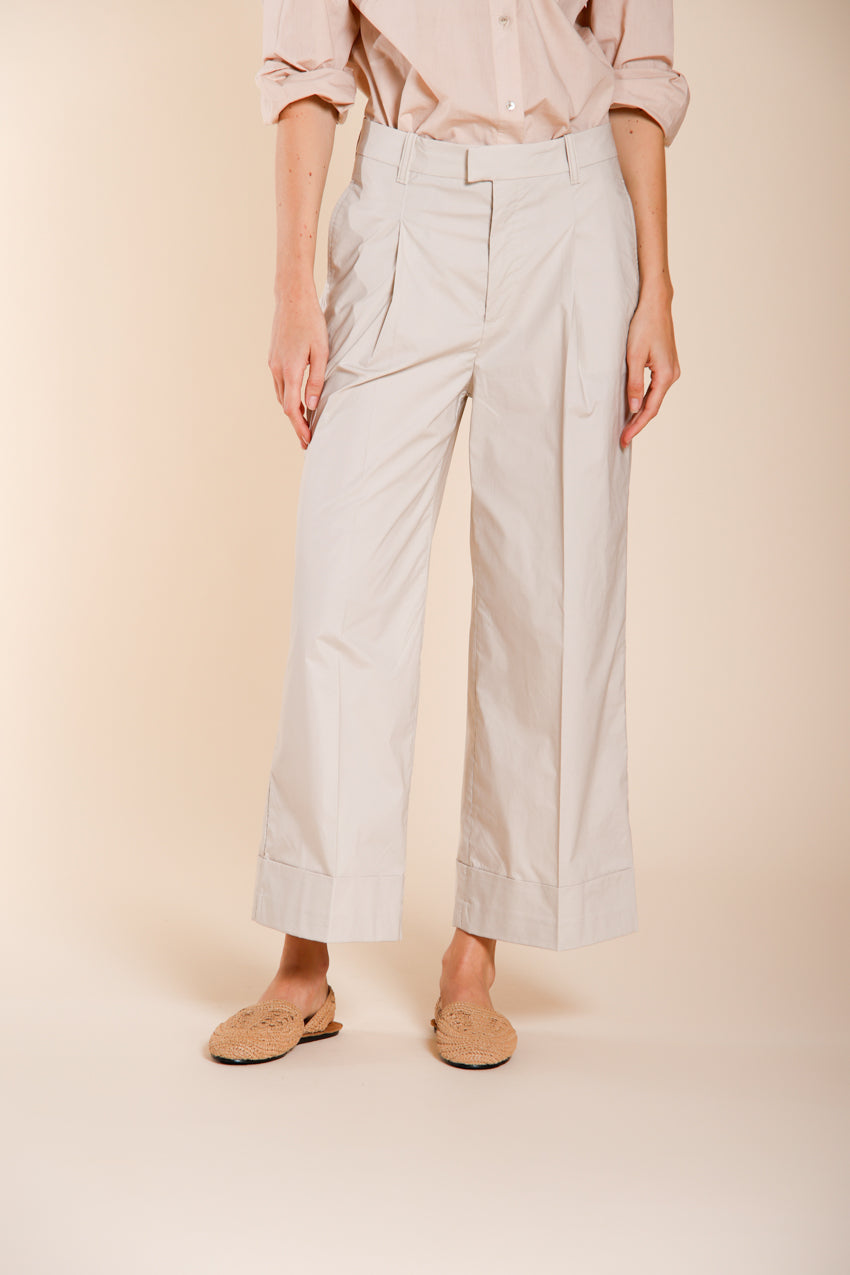 New York Wide pantalon chino femme en toile parachute wide leg
