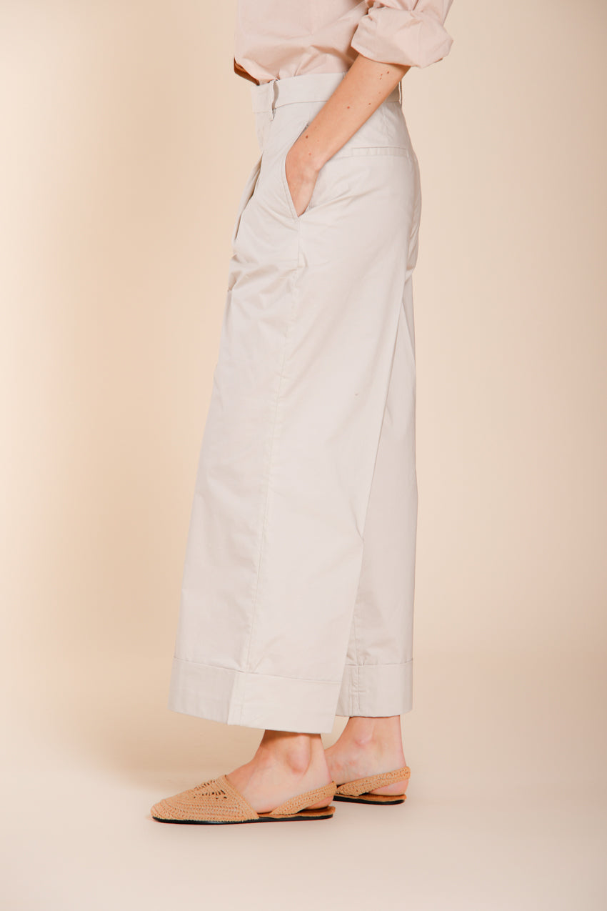 New York Wide pantalon chino femme en toile parachute wide leg