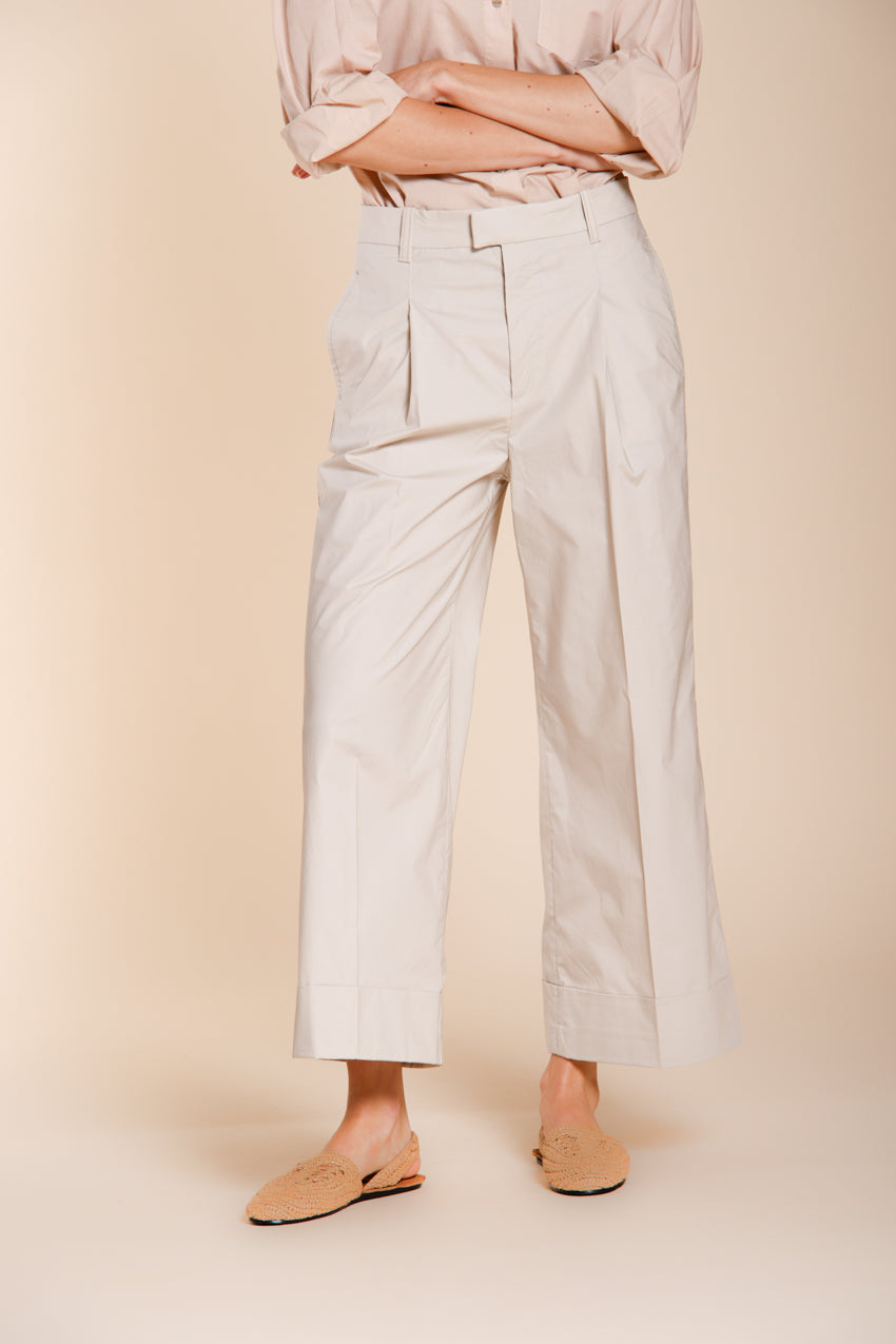 New York Wide pantalon chino femme en toile parachute wide leg