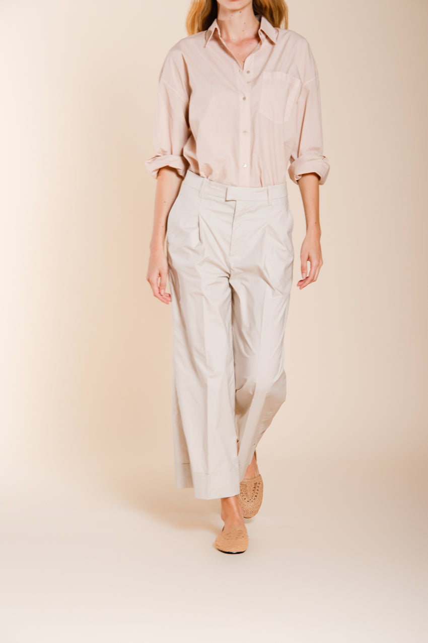 New York Wide pantalon chino femme en toile parachute wide leg