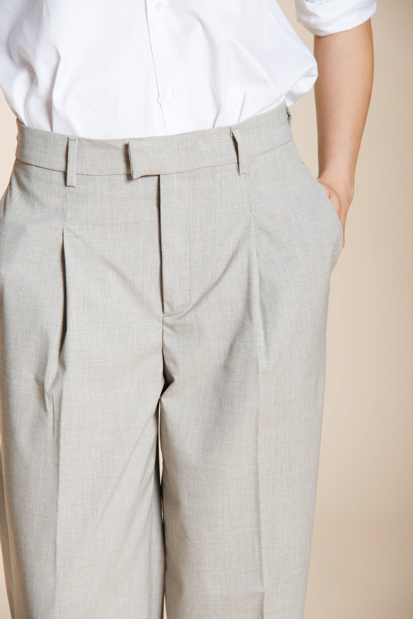 New York Wide Sartoriale pantalon chino femme en laine travel wide leg