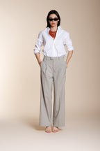 New York Wide Sartoriale pantalon chino femme en laine travel wide leg