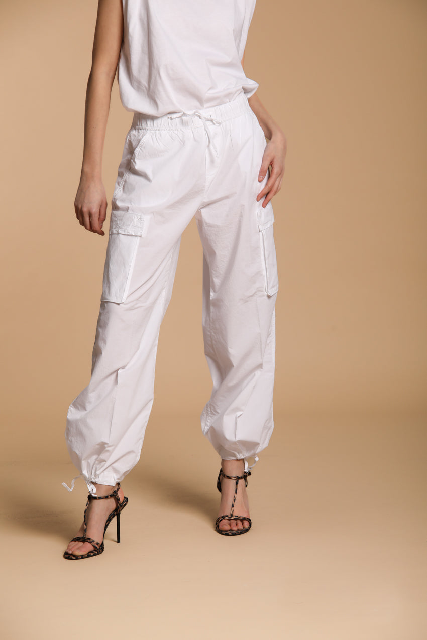 Francis Damen Cargo Jogger Hose aus Popeline Wide Leg 
