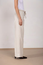 New York Studio women's chino pants in cotton and linen twill straight fit