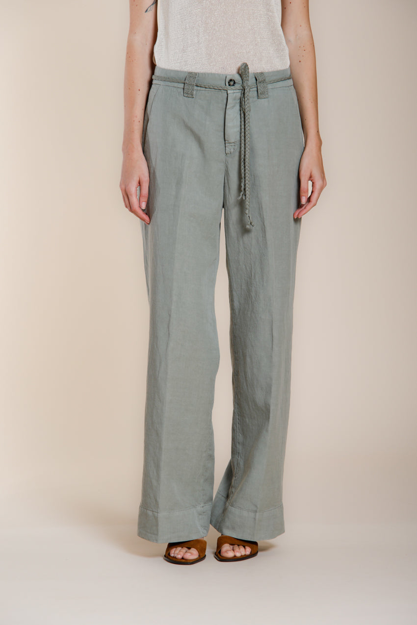 New York Studio women's chino pants in cotton and linen twill straight fit