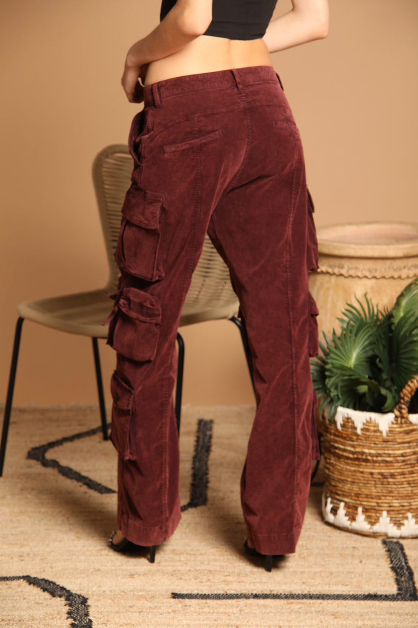 New Hunter pantalon cargo pour femme à velours 1000 rayures coupe straight ①