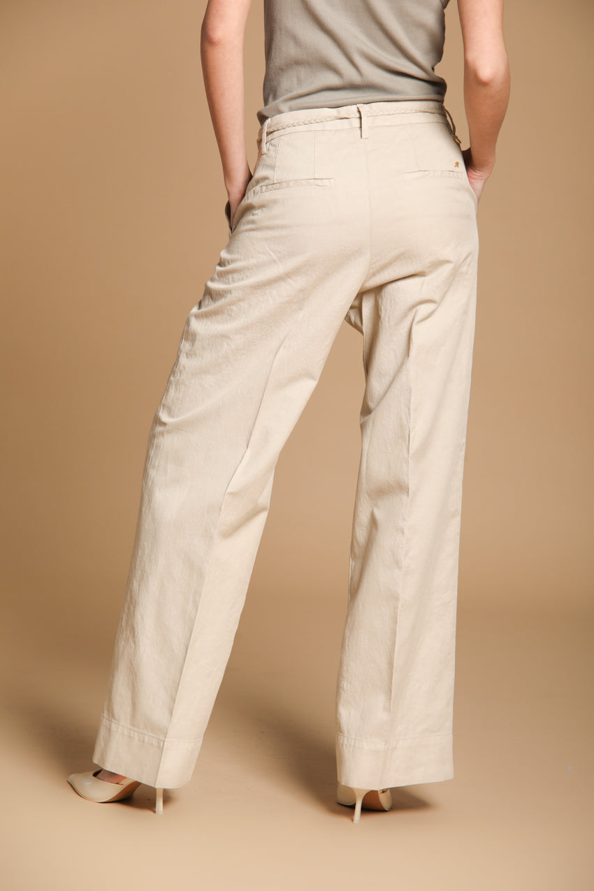 New York Studio women's Chino pants in cotton-linen twill Wide Leg
