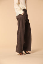 New York Studio women's Chino pants in cotton-linen twill Wide Leg