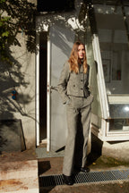 New York Studio women’s chino pants in rib knit with sequins wide leg